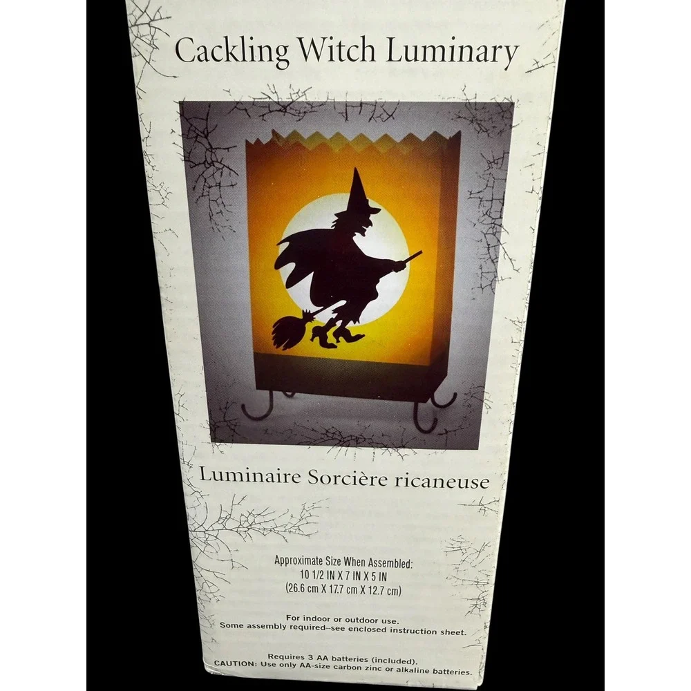 Set 2 Hallmark Hauntington Cackling Witch Luminary Halloween Decor Sound Light